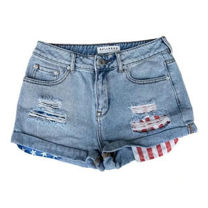 Bullhead shorts, Women, Size 7, High RisePocket Distress Rolled Hem denim Shorts